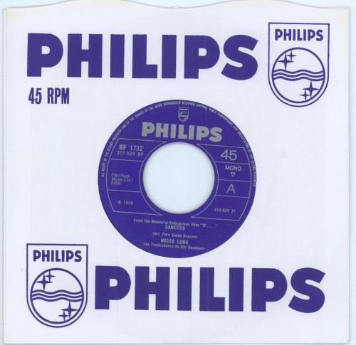 Original Cast Recording Sanctus 7" vinyl single (7 inch record / 45) UK 1OC07SA788561