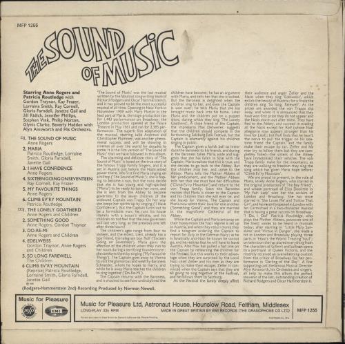Original Cast Recording The Sound Of Music vinyl LP album (LP record) UK 1OCLPTH557568