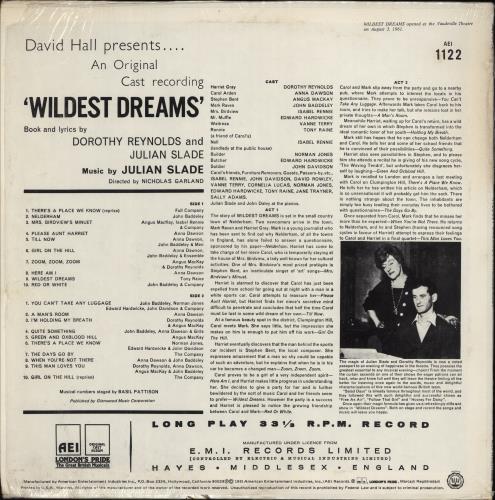 Original Cast Recording Wildest Dreams vinyl LP album (LP record) US 1OCLPWI776748