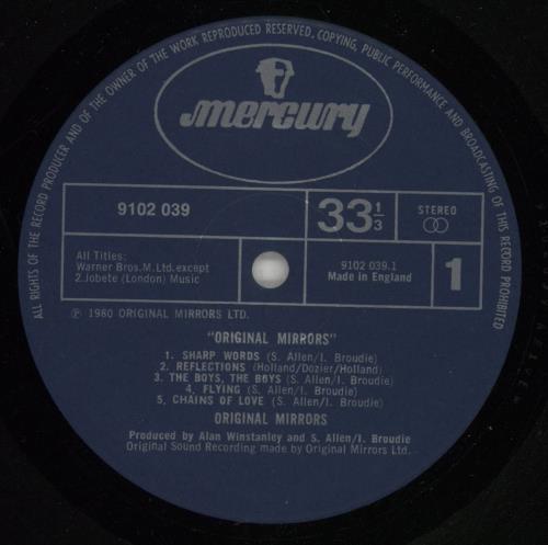 Original Mirrors Original Mirrors vinyl LP album (LP record) UK OGMLPOR205904