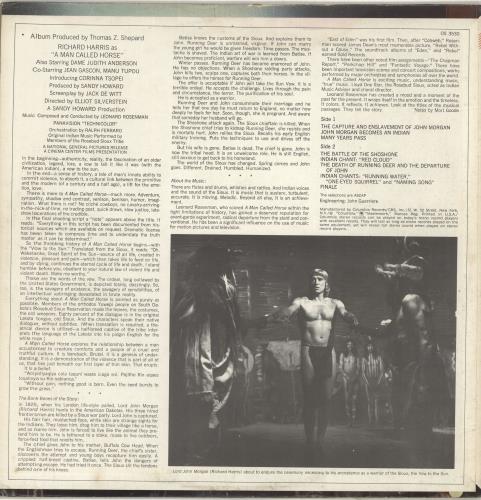 Original Soundtrack A Man Called Horse vinyl LP album (LP record) US OSTLPAM692492