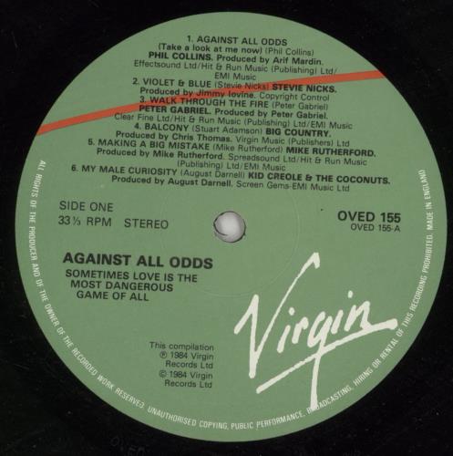 Original Soundtrack Against All Odds vinyl LP album (LP record) UK OSTLPAG392008