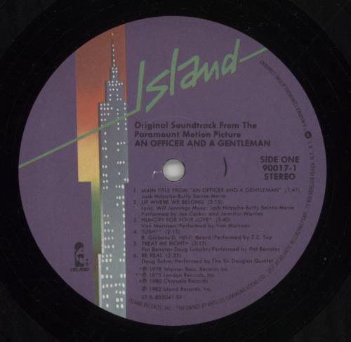 Original Soundtrack An Officer And A Gentleman vinyl LP album (LP record) US OSTLPAN878595