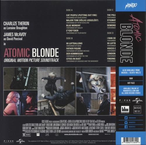 Original Soundtrack Atomic Blonde - Blue and Yellow Swirl Vinyl 2-LP vinyl record set (Double LP Album) US OST2LAT858126