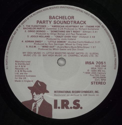 Original Soundtrack Bachelor Party vinyl LP album (LP record) UK OSTLPBA574943