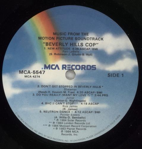 Original Soundtrack Beverly Hills Cop vinyl LP album (LP record) US OSTLPBE878202