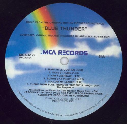 Original Soundtrack Blue Thunder vinyl LP album (LP record) US OSTLPBL818325