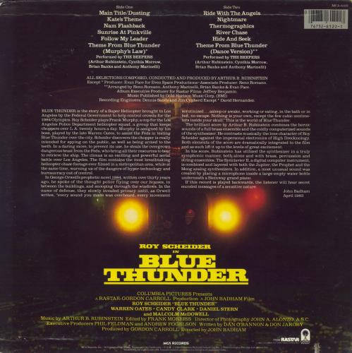 Original Soundtrack Blue Thunder vinyl LP album (LP record) US OSTLPBL818325