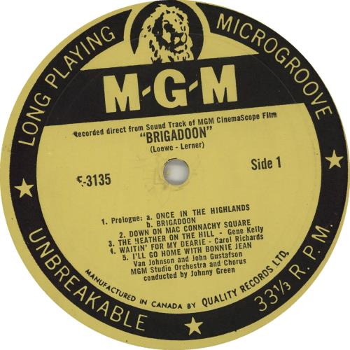 Original Soundtrack Brigadoon vinyl LP album (LP record) Canadian OSTLPBR665423