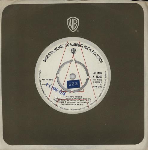 Original Soundtrack Caine's Theme 7" vinyl single (7 inch record / 45) UK OST07CA750546