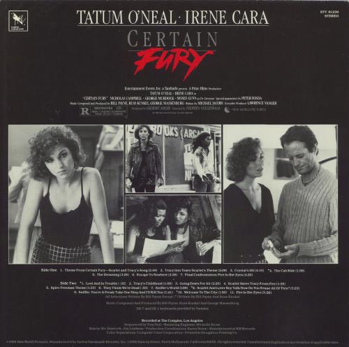 Original Soundtrack Certain Fury vinyl LP album (LP record) US OSTLPCE814046