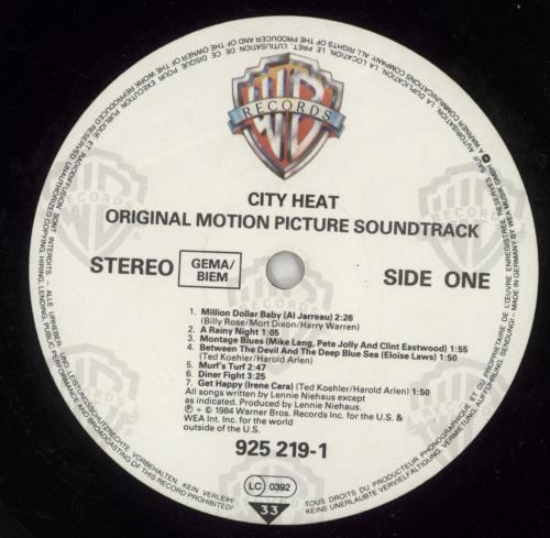 Original Soundtrack City Heat vinyl LP album (LP record) German OSTLPCI692978