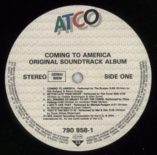 Original Soundtrack Coming To America vinyl LP album (LP record) US OSTLPCO586204