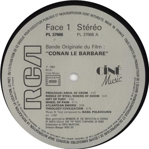 Original Soundtrack Conan Le Barbare vinyl LP album (LP record) French OSTLPCO733379