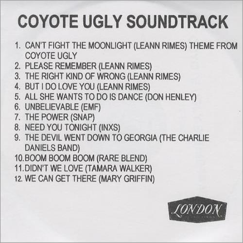 Original Soundtrack Coyote Ugly Soundtrack CD-R acetate UK OSTCRCO165456
