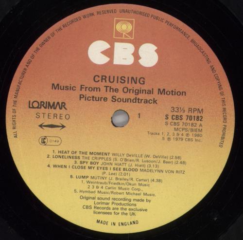 Original Soundtrack Cruising - EX vinyl LP album (LP record) UK OSTLPCR823467