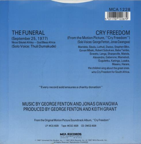 Original Soundtrack Cry Freedom 7" vinyl single (7 inch record / 45) UK OST07CR622739