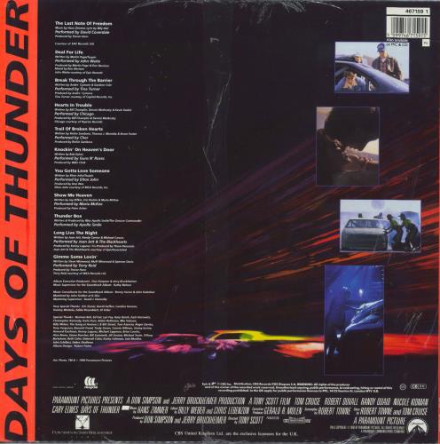 Original Soundtrack Days Of Thunder - Shrink vinyl LP album (LP record) UK OSTLPDA807289