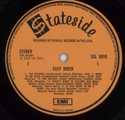 Original Soundtrack Easy Rider - 2nd vinyl LP album (LP record) UK OSTLPEA470160