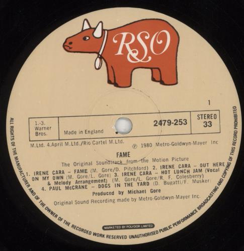 Original Soundtrack Fame vinyl LP album (LP record) UK OSTLPFA851470