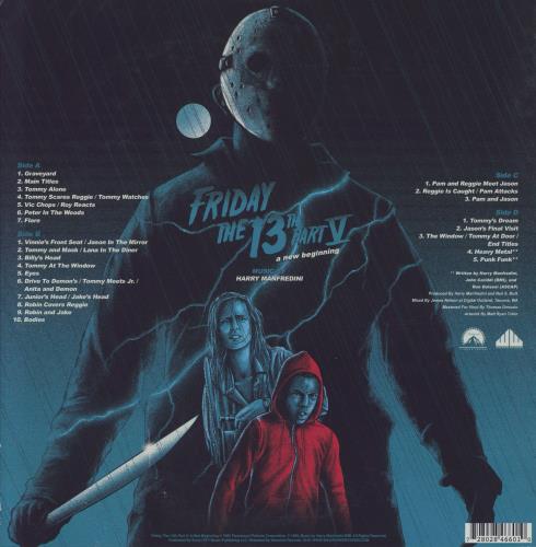 Original Soundtrack Friday The 13th Part V: A New Beginning - 180gm Impostor Jason Blue Vinyl 2-LP vinyl record set (Double LP Album) US OST2LFR792296