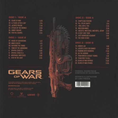 Original Soundtrack Gears Of War - Red Vinyl - EX 2-LP vinyl record set (Double LP Album) UK OST2LGE881598