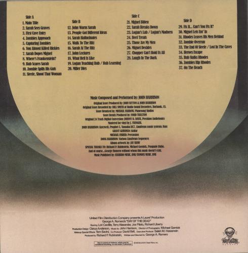 Original Soundtrack George A. Romero's Day of the Dead - Zombie Skin Vinyl 2-LP vinyl record set (Double LP Album) US OST2LGE881120