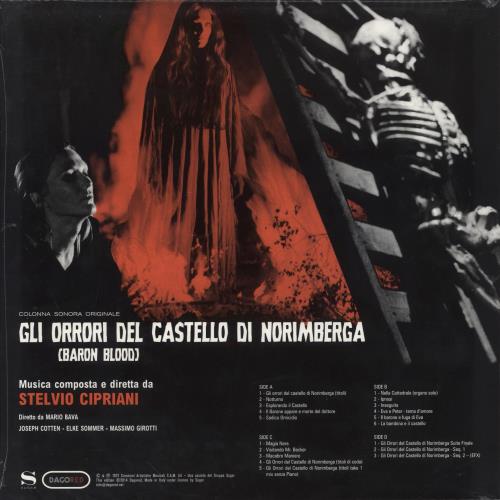 Original Soundtrack Gli Orrori Del Castello Di Norimberga [Baron Blood] - Black with Blood Speckle Vinyl 2-LP vinyl record set (Double LP Album) Italian OST2LGL856845