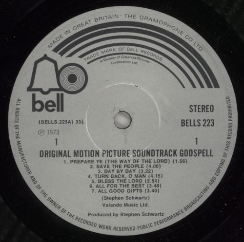 Original Soundtrack Godspell vinyl LP album (LP record) UK OSTLPGO457132