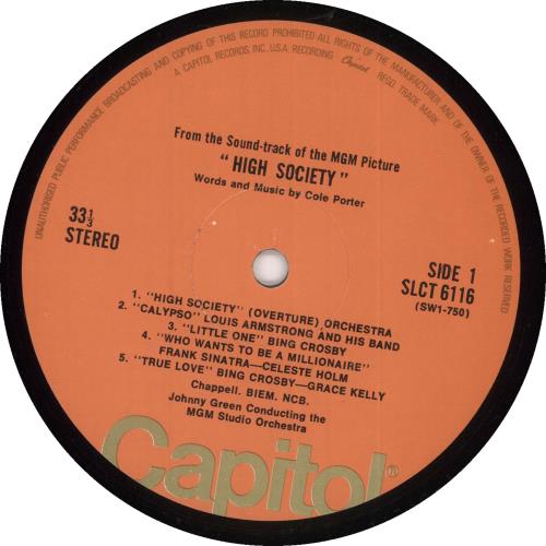 Original Soundtrack High Society - peach label vinyl LP album (LP record) UK OSTLPHI703159