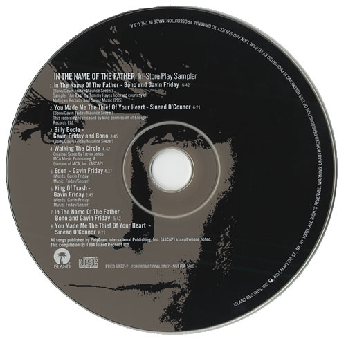 Original Soundtrack In The Name Of The Father Instore Play Sampler CD album (CDLP) US OSTCDIN71679