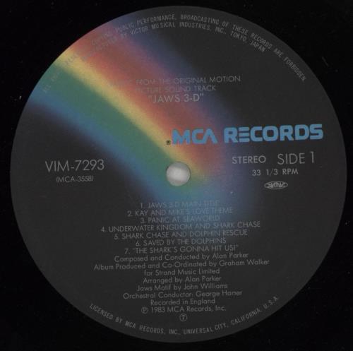 Original Soundtrack Jaws 3-D - Music From The Original Motion Picture Soundtrack vinyl LP album (LP record) Japanese OSTLPJA875753