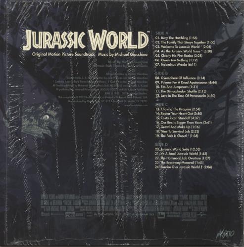 Original Soundtrack Jurassic World - 180gm Green Translucent With Blue Stripe Vinyl 2-LP vinyl record set (Double LP Album) US OST2LJU857902