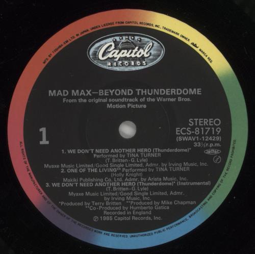 Original Soundtrack Mad Max - Beyond Thunderdome vinyl LP album (LP record) Japanese OSTLPMA555668