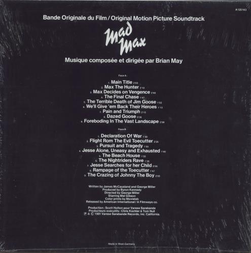 Original Soundtrack Mad Max vinyl LP album (LP record) German OSTLPMA808492