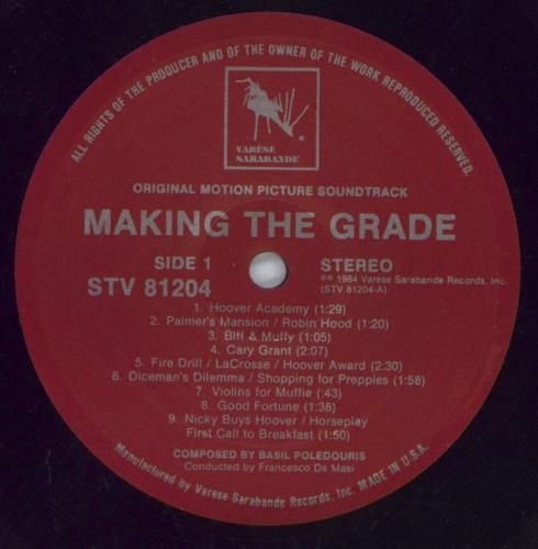 Original Soundtrack Making The Grade OST vinyl LP album (LP record) US OSTLPMA821078