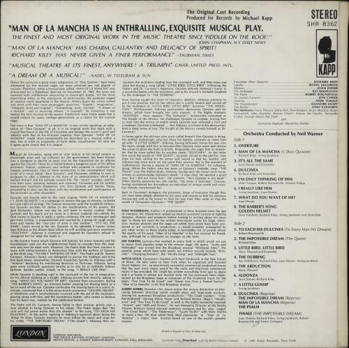 Original Soundtrack Man Of La Mancha vinyl LP album (LP record) US OSTLPMA759782