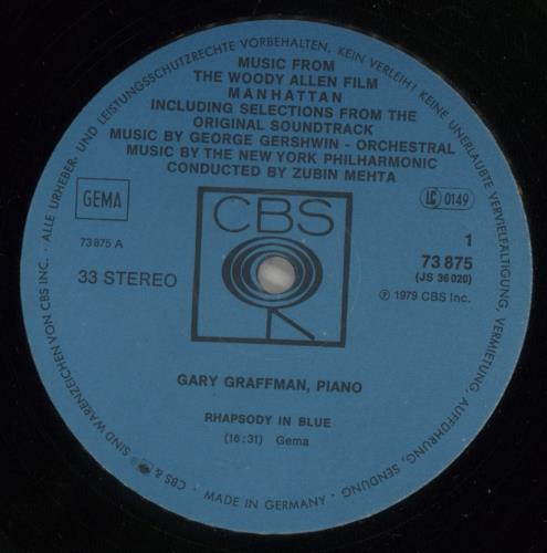 Original Soundtrack Manhattan vinyl LP album (LP record) German OSTLPMA502231