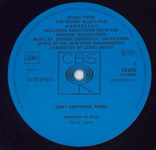 Original Soundtrack Manhattan vinyl LP album (LP record) Dutch OSTLPMA819206