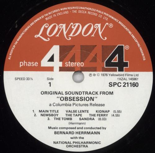 Original Soundtrack Obsession vinyl LP album (LP record) UK OSTLPOB828779