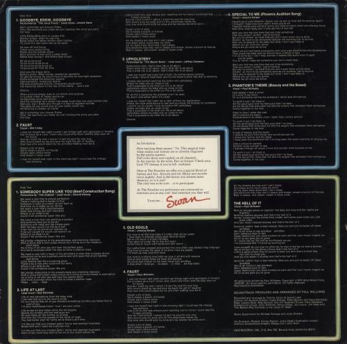 Original Soundtrack Phantom Of The Paradise vinyl LP album (LP record) US OSTLPPH839131