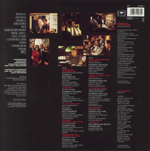 Original Soundtrack Philadelphia vinyl LP album (LP record) UK OSTLPPH807247