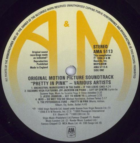 Original Soundtrack Pretty In Pink + Merch Insert vinyl LP album (LP record) UK OSTLPPR829382