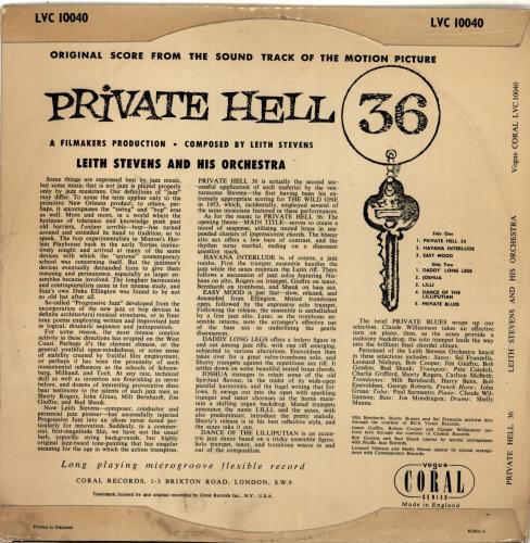 Original Soundtrack Private Hell 36 10" vinyl single (10 inch record) UK OST10PR692759