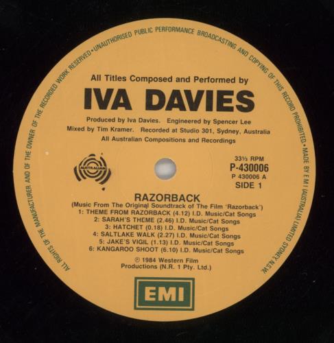 Original Soundtrack Razorback vinyl LP album (LP record) Australian OSTLPRA498468