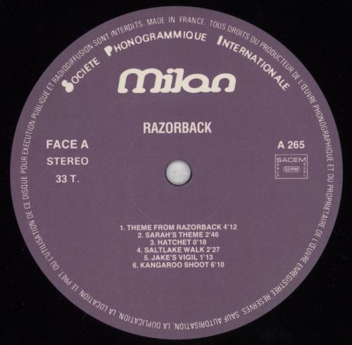 Original Soundtrack Razorback vinyl LP album (LP record) French OSTLPRA826073