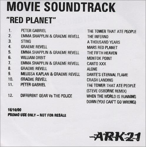 Original Soundtrack Red Planet CD-R acetate UK OSTCRRE172590