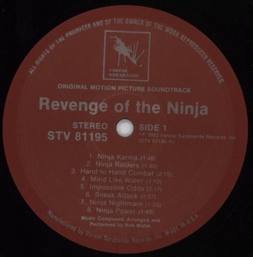 Original Soundtrack Revenge Of The Ninja vinyl LP album (LP record) US OSTLPRE825935