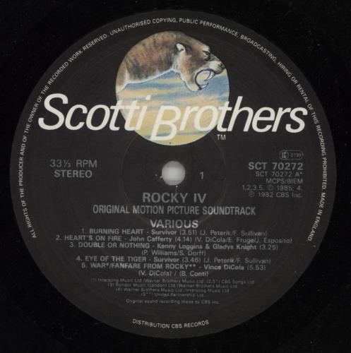 Original Soundtrack Rocky IV - Stickered Sleeve vinyl LP album (LP record) UK OSTLPRO718830