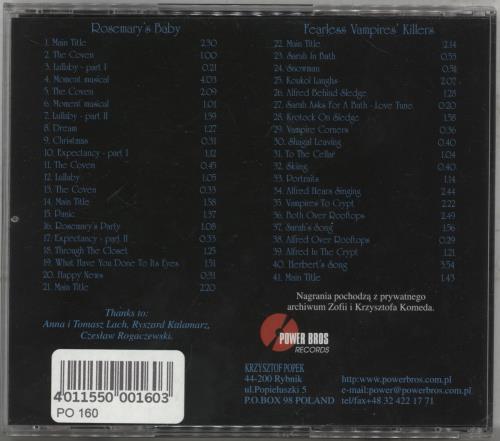 Original Soundtrack Rosemary's Baby / Fearless Vampire Killers CD album (CDLP) Polish OSTCDRO879656